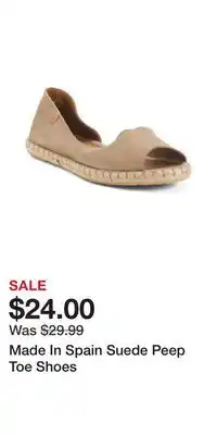 TJ Maxx Made In Spain Suede Peep Toe Shoes offer