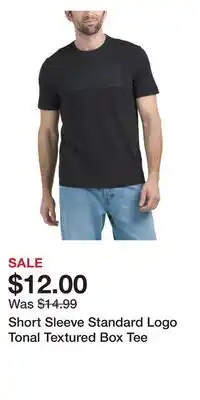 TJ Maxx Short Sleeve Standard Logo Tonal Textured Box Tee offer