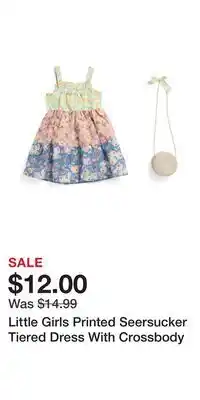 TJ Maxx Little Girls Printed Seersucker Tiered Dress With Crossbody offer