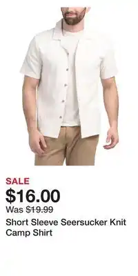 TJ Maxx Short Sleeve Seersucker Knit Camp Shirt offer