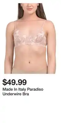 TJ Maxx Made In Italy Paradiso Underwire Bra offer