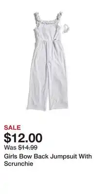 TJ Maxx Girls Bow Back Jumpsuit With Scrunchie offer