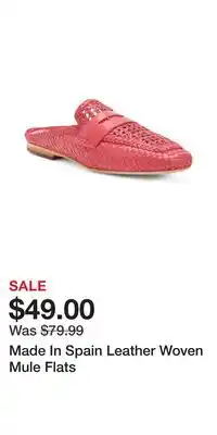TJ Maxx Made In Spain Leather Woven Mule Flats offer