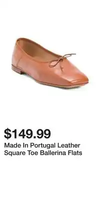 TJ Maxx Made In Portugal Leather Square Toe Ballerina Flats offer