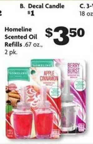 Family Dollar Homeline Scented Oil Refills offer
