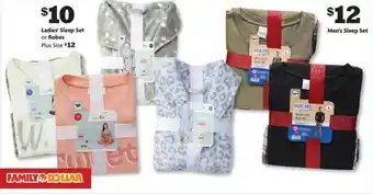 Family Dollar Ladie's Sleep Set Or Robes offer