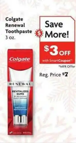 Family Dollar Colgate Renewal Toothpaste offer