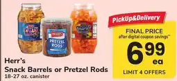 ACME Herr's Snack Barrels or Pretzel Rods offer