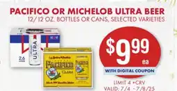 Smart & Final PACIFICO OR MICHELOB ULTRA BEER offer