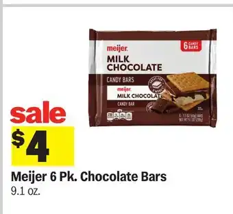Meijer Meijer 6 Pk. Chocolate Bars offer