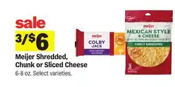 Meijer Meijer Shredded, Chunk or Sliced Cheese offer