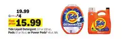 Meijer Tide Liquid Detergent 117 or 132 oz., Pods 57 or 76 ct. or Power Pods* 45 ct offer