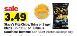 Meijer Stacy's Pita Chips, Thins or Bagel Chips 6.75-7.33 oz. or Hummus Goodness Hummus 8 oz offer