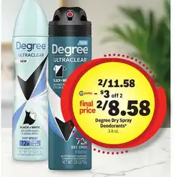 Meijer Degree Dry Spray Deodorants offer