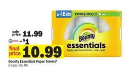 Meijer Bounty Essentials Paper Towels offer