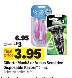 Meijer Gillette Mach3 or Venus Sensitive Disposable Razors offer