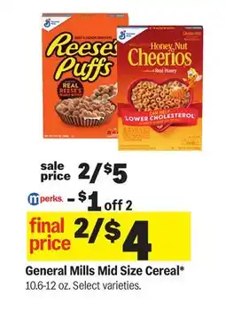 Meijer General Mills Mid Size Cereal offer