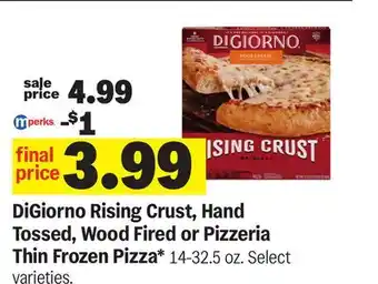 Meijer DiGiorno Rising Crust, Hand Tossed, Wood Fired or Pizzeria Thin Frozen Pizza offer