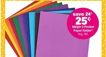 Meijer Meijer 2 Pocket Paper Folder offer