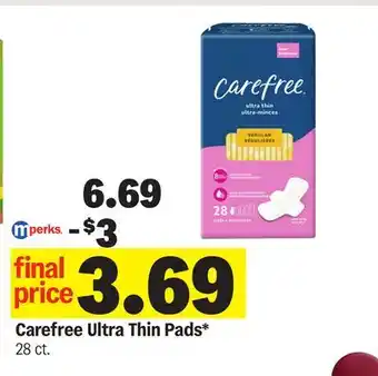 Meijer Carefree Ultra Thin Pads offer