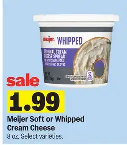 Meijer Meijer Soft or Whipped Cream Cheese offer