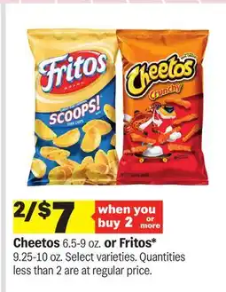 Meijer Cheetos 6.5-9 oz. or Fritos* 9.25-10 oz offer
