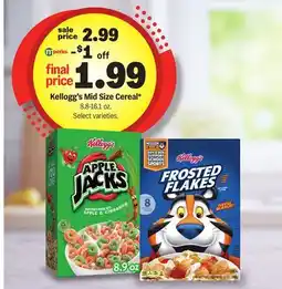 Meijer Kellogg's Mid Size Cereal offer