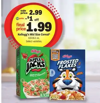 Meijer Kellogg's Mid Size Cereal offer