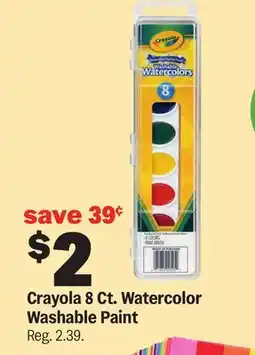 Meijer Crayola 8 Ct. Watercolor Washable Paint offer