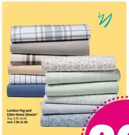 Meijer London Fog and Eden Home Sheets offer
