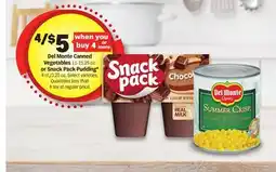 Meijer Del Monte Canned Vegetables 11-15.25 oz. or Snack Pack Pudding 4 ct./3.25 oz offer