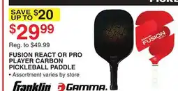 Dunham's Sports FUSION REACT OR PRO PLAYER CARBON PICKLEBALL PADDLE offer