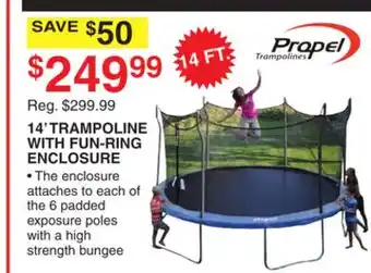 Dunham's Sports PRAPEL 14' TRAMPOLINE WITH FUN-RING ENCLOSURE offer