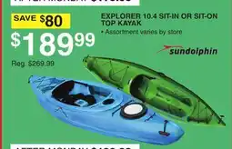 Dunham's Sports SUNDOLPHIN EXPLORER 10.4 SIT-IN OR SIT-ON TOP KAYAK offer