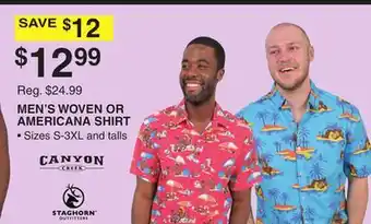 Dunham's Sports CANYON MEN'S WOVEN OR AMERICANA SHIRT offer