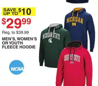 Dunham's Sports NCAA MEN'S, WOMEN'S OR YOUTH FLEECE HOODIE offer