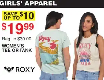 Dunham's Sports ROXY WOMEN'S TEE OR TANK offer