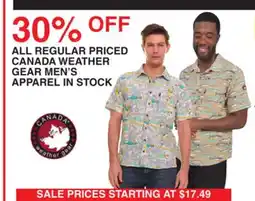 Dunham's Sports CANADA WEATHER GEAR MEN'S APPAREL IN STOCK offer