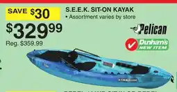 Dunham's Sports PELICAN S. E. E. K. SIT-ON KAYAK offer