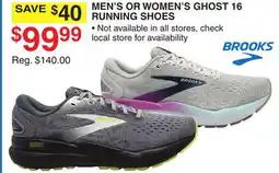 Dunham's Sports BROOKS MEN'S OR WOMEN'S GHOST 16 RUNNING SHOES offer