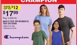 Dunham's Sports CHAMPION MEN'S TEE OR WOMEN'S TEE OR TANK offer