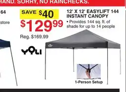 Dunham's Sports YQLI 12' X 12' EASYLIFT 144 INSTANT CANOPY offer