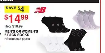 Dunham's Sports NEW BALANCE MEN'S OR WOMEN'S 6 PACK SOCKS offer