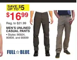 Dunham's Sports FULL BLUE MEN'S UNLINED CASUAL PANTS offer