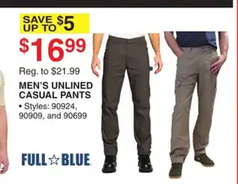 Dunham's Sports FULL BLUE MEN'S UNLINED CASUAL PANTS offer