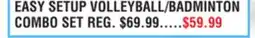 Dunham's Sports EASY SETUP VOLLEYBALL/BADMINTON COMBO SET offer