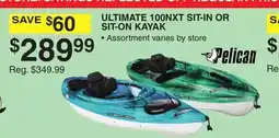 Dunham's Sports PELICAN ULTIMATE 100NXT SIT-IN OR SIT-ON KAYAK offer