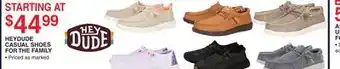 Dunham's Sports HEYDUDE CASUAL SHOES FOR THE FAMILY offer