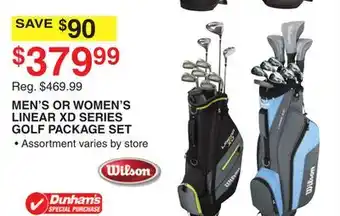 Dunham's Sports WILSON MEN'S OR WOMEN'S LINEAR XD SERIES GOLF PACKAGE SET offer