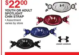 Dunham's Sports UNDER ARMOUR YOUTH OR ADULT SPOTLIGHT CHIN STRAP offer
